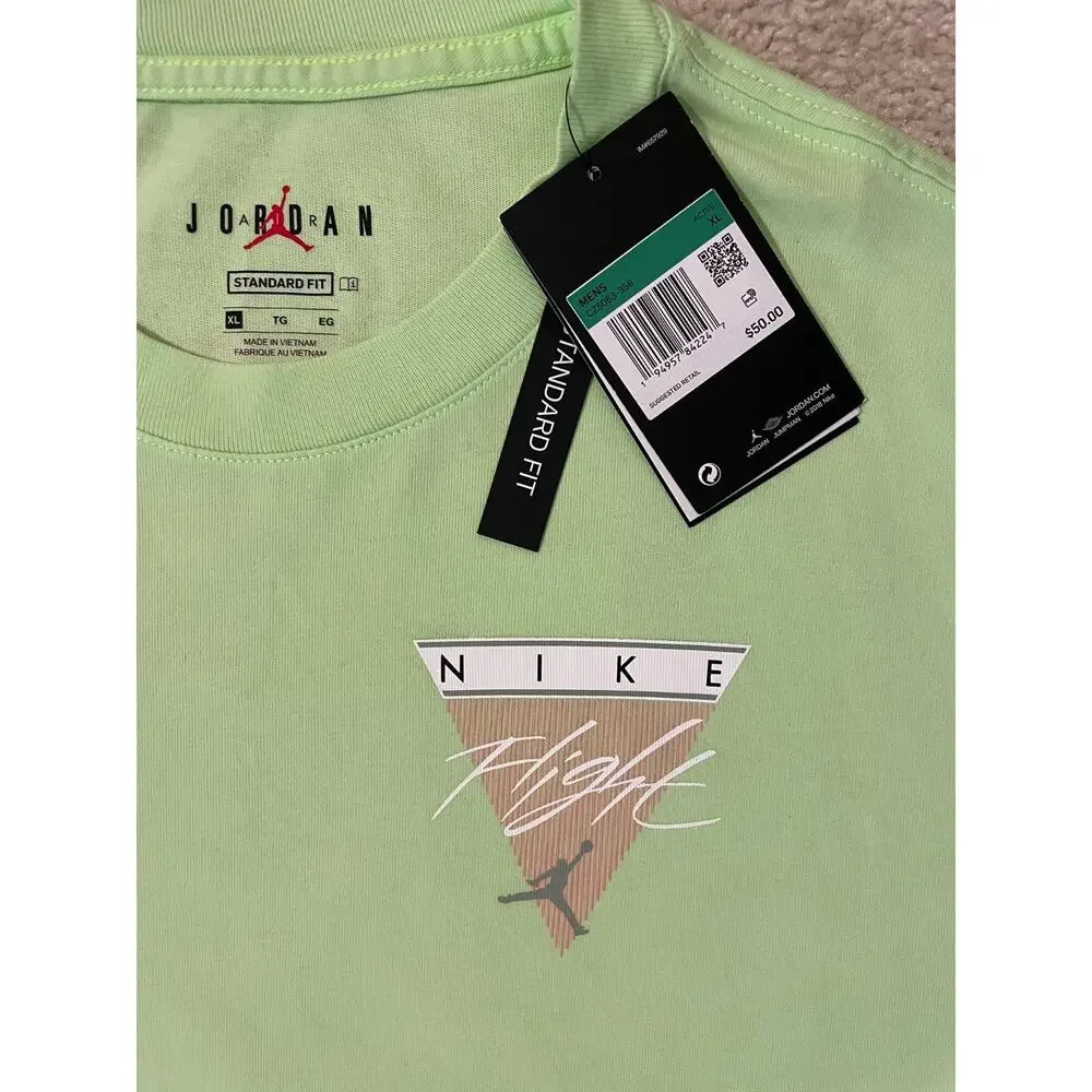 Jordan Flight Essential Green Graphic Tee Shirt CZ8063-358 Men's Size XL Nike